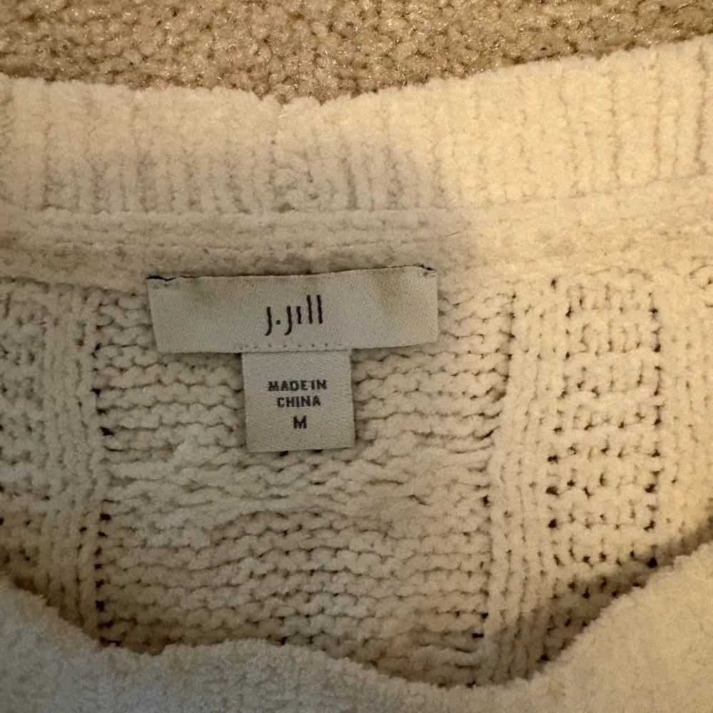 J. Jill Cream Cable Crewneck Sweater
